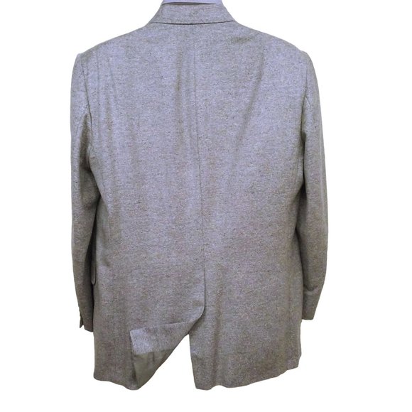Vintage 60s Silk Blazer Bel-Air Clothes USA-Made Sport Coat -44R Pockets Silvery - Picture 9 of 11